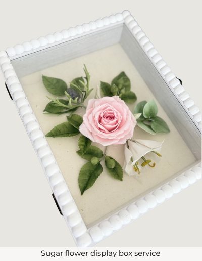 Sugar Flower Display Box – Pink Rose Keepsake