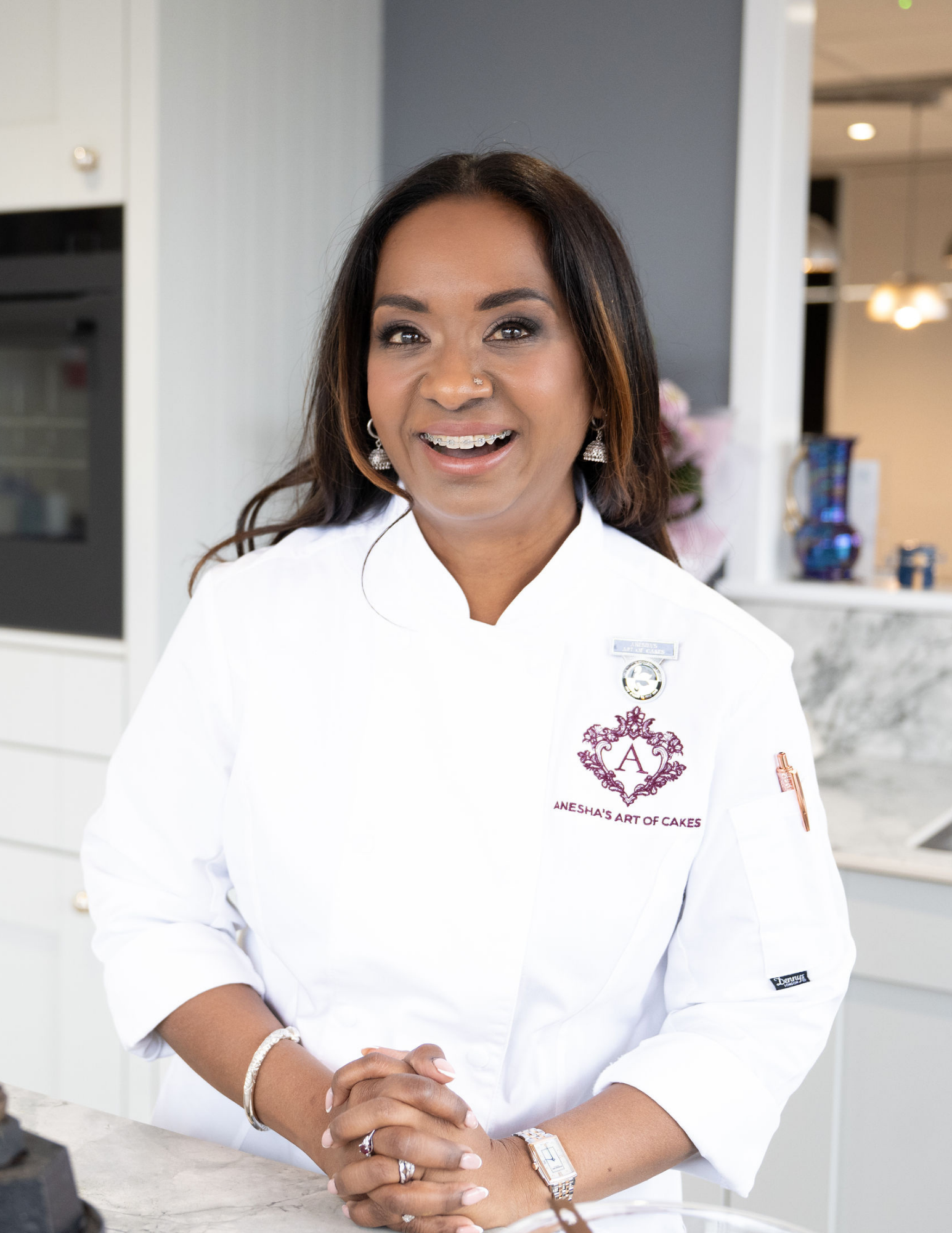 Anesha Baxter, wedding cake artist at Anesha’s Art of Cakes, in her Worksop cake studio.